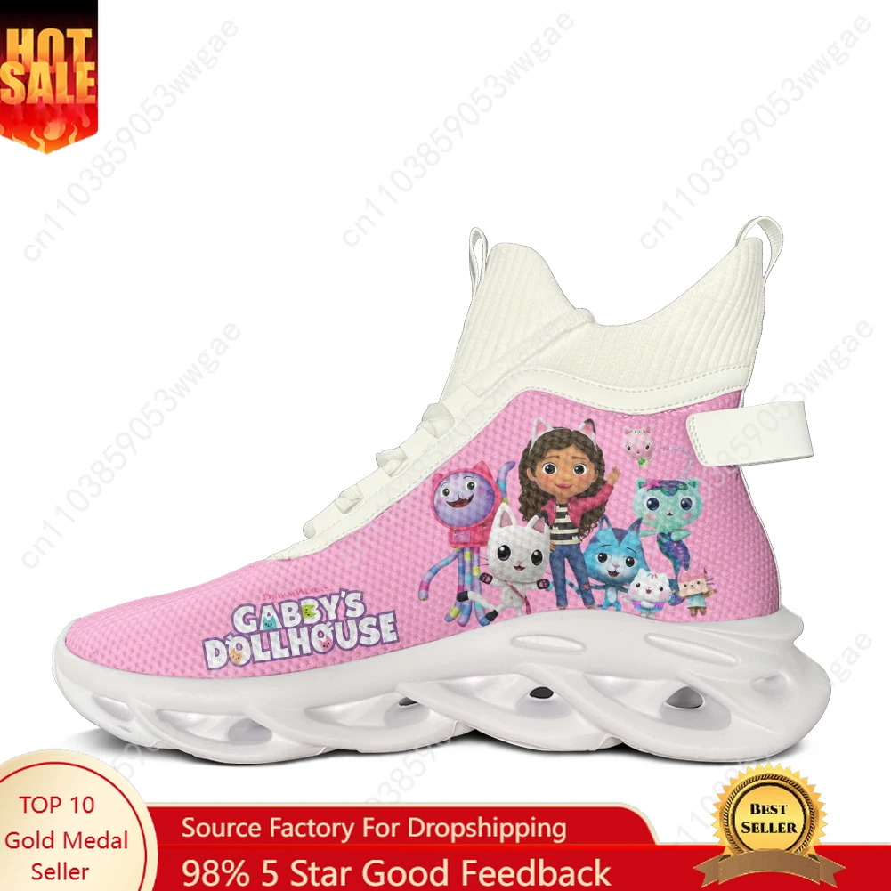 

Gabby's Dollhouse High Top Flats Sneakers Man Women Sport Running Shoe Sneakers Durable Lace Up Mesh Footwear Personalized Shoes