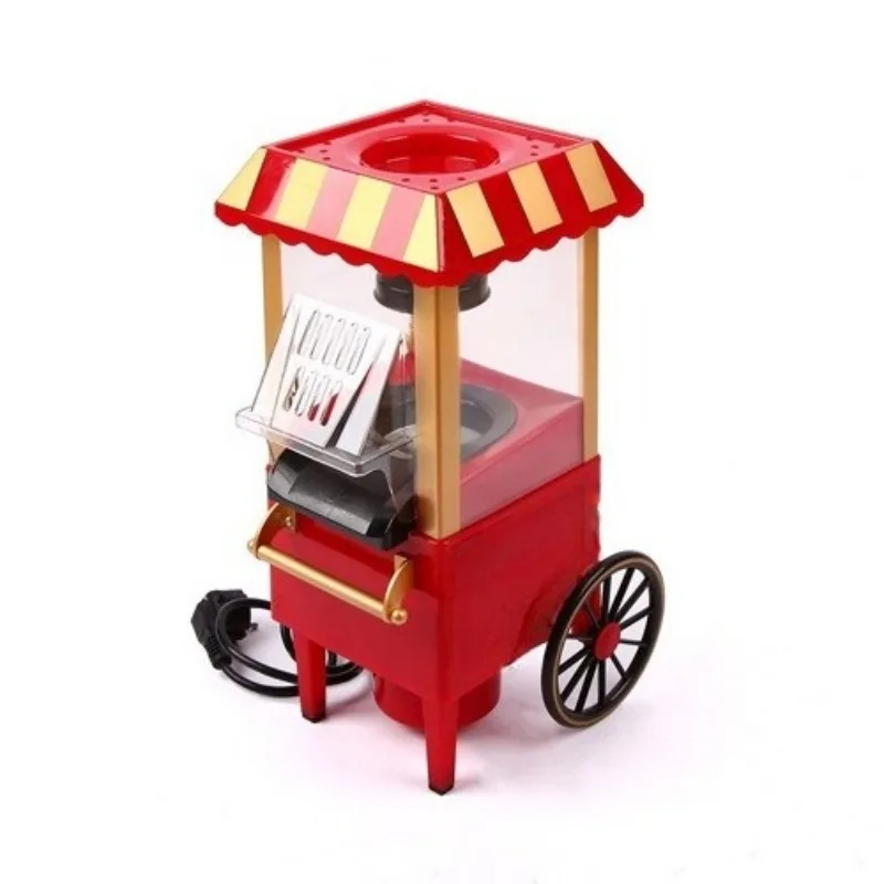 Vintage Car Popcorn Maker Household Trolley Electric Popcorn Machine Retro Cart Corn Popper For Home Movie Night Snack Making