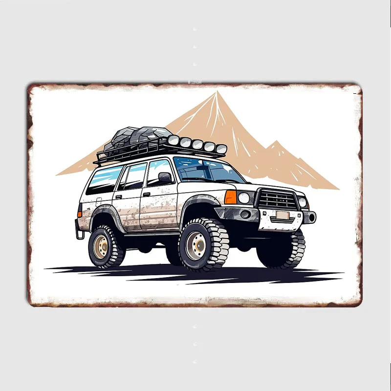 Overland 1990s 4Runner TRD PRO Off-Road Car Sport Retro Metal Sign Poster Garage Indoor Room Decor Club Tin Home Wall Decor