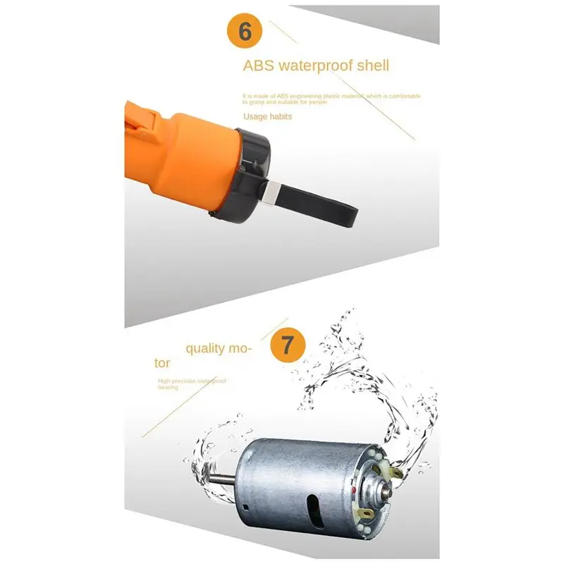 ABBS Electric Fish Scaler 6800Forward and Reverse Fish Scale Remover Seafood Tool Cleaner Waterproof Portable Cleaner Eu plug