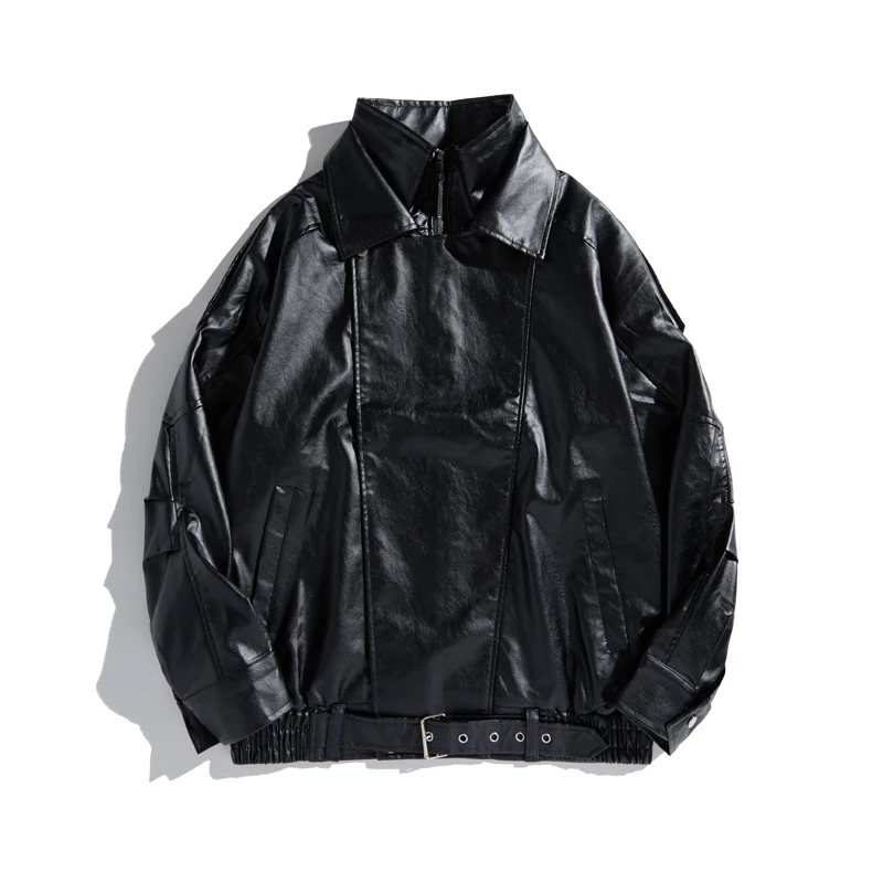 

Browan PU Leather Deconstructed Workwear Jaet Men's Spring Autumn American Vintage Design Pilot Leather Jaet irt