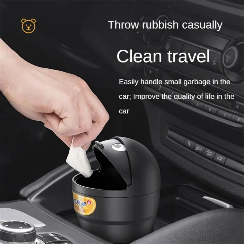 Flip Open Car Trash Bin Portable Storage Box Mini Wastebasket Flip Open Type Waterproof Auto Interior Accessories