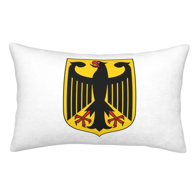 Custom Modern Coat Of Arms Of Germany Cushion Cover Polyester German Flag Eagle Pillow Case Rectangle