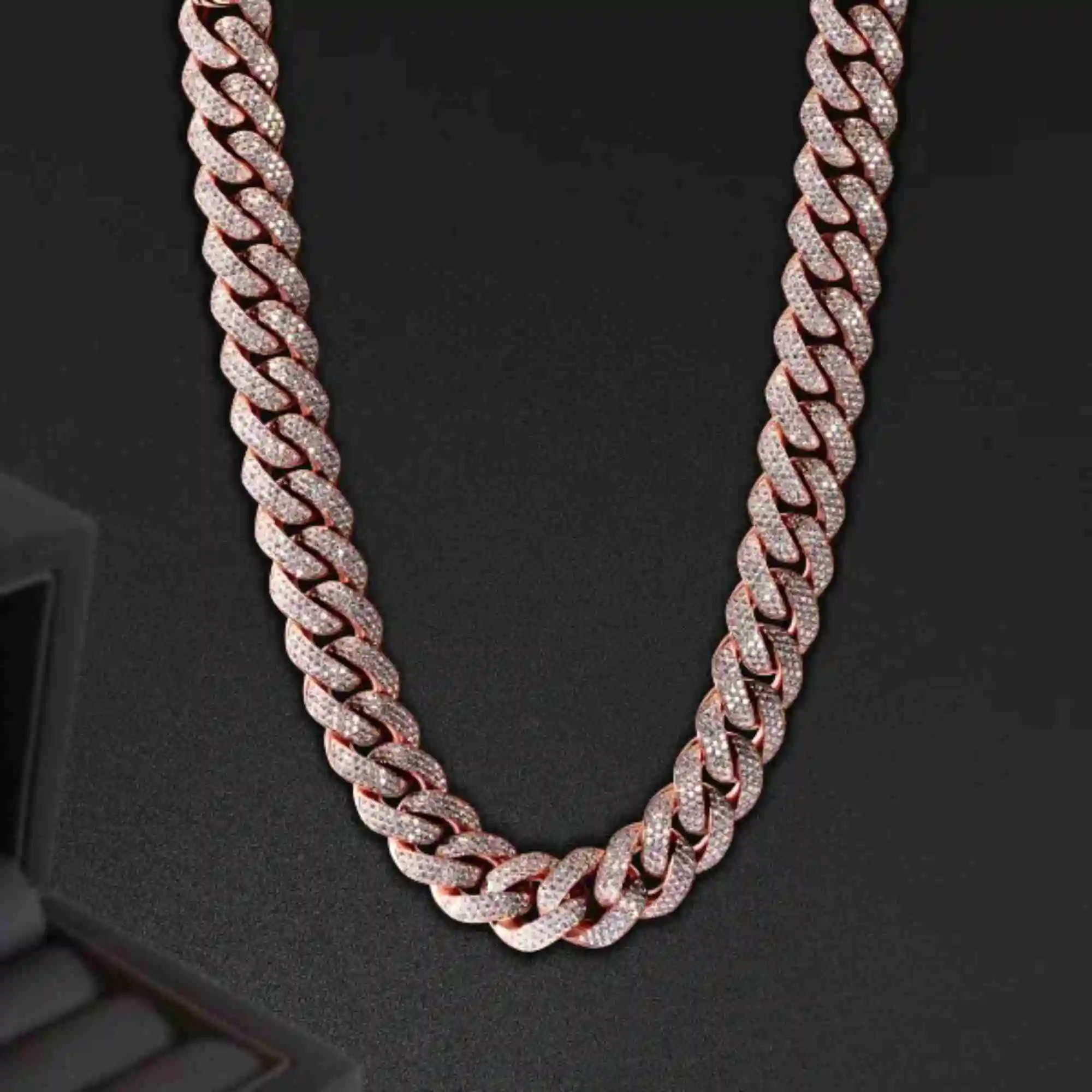 

New Product Rock Street Iced Out Hip Hop Chain 20mm 22 Inch Miami Cuban Necklace for Men Wholesale Rapper Jewelry