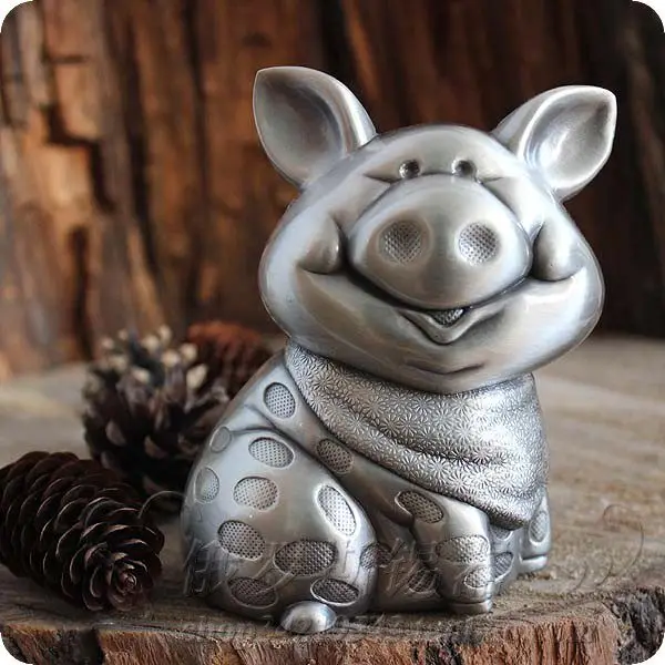 Metal Anti-drop Piggy Bank Creative Cute Zodiac Coin Monkey Bear Pig Rabbit Puppy Goat Milk Cow Large Piggy Bank
