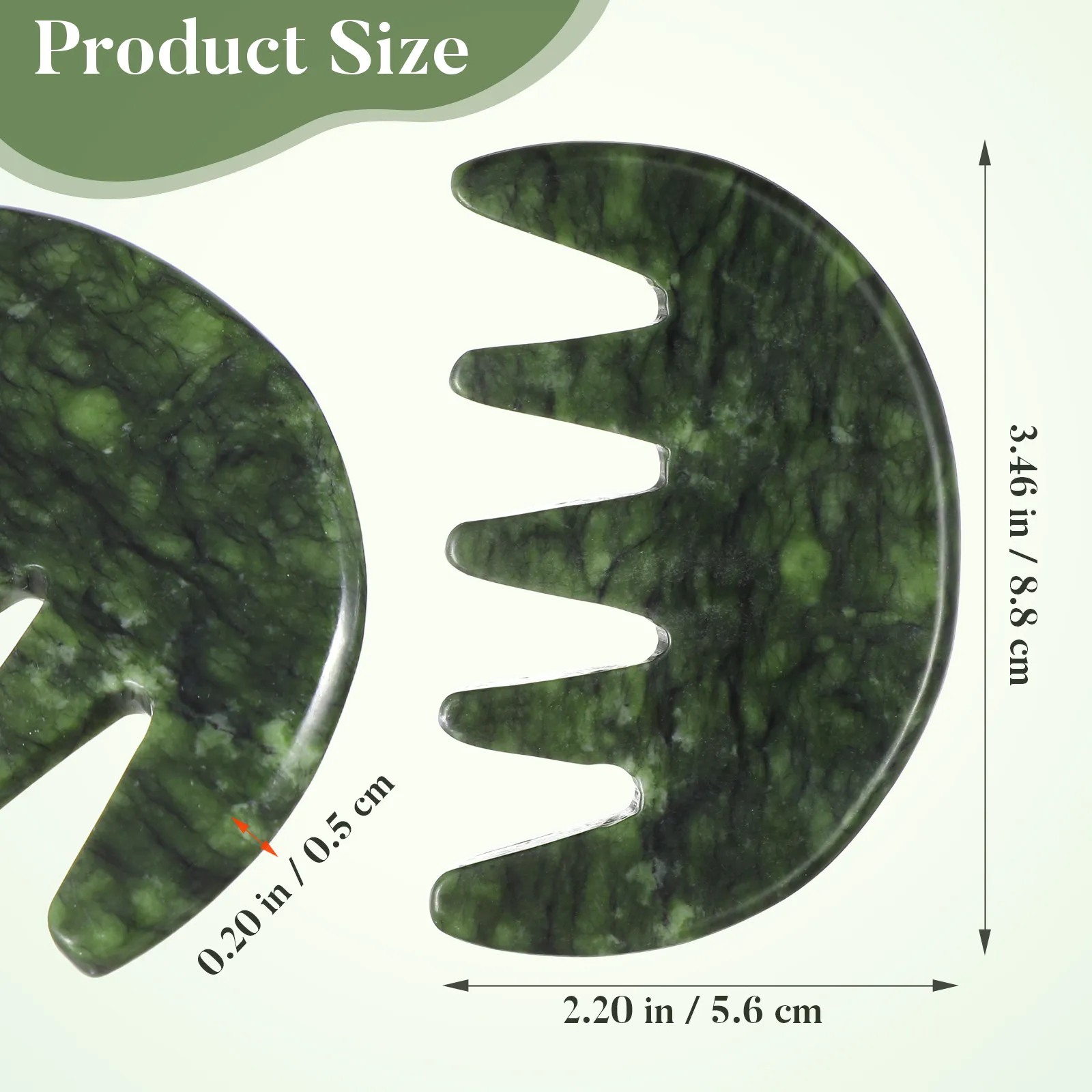 Jade Massage Comb Premium Body Acupoint Massager Scalp Massager Tool for Family Travel Outdoor Use Smooth Non Scratch Static
