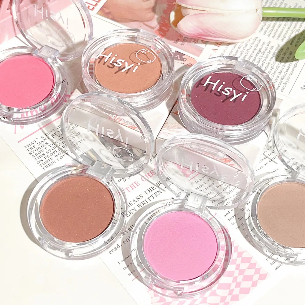 أحمر خدود بلون واحد غير لامع لون الخد الطبيعي سطع الوجه مقاوم للماء تحديد الوجه مستحضرات التجميل أحمر الخدود مسحوق أدوات ماكياج النساء