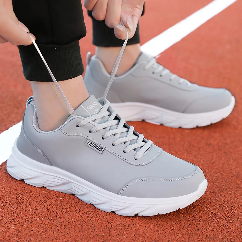 Leather Men\'s Running Shoes Trend Casual Shoes Breathable Leisure Male Sneakers Footwear Men Vulcanized Shoes Zapatillas Hombre