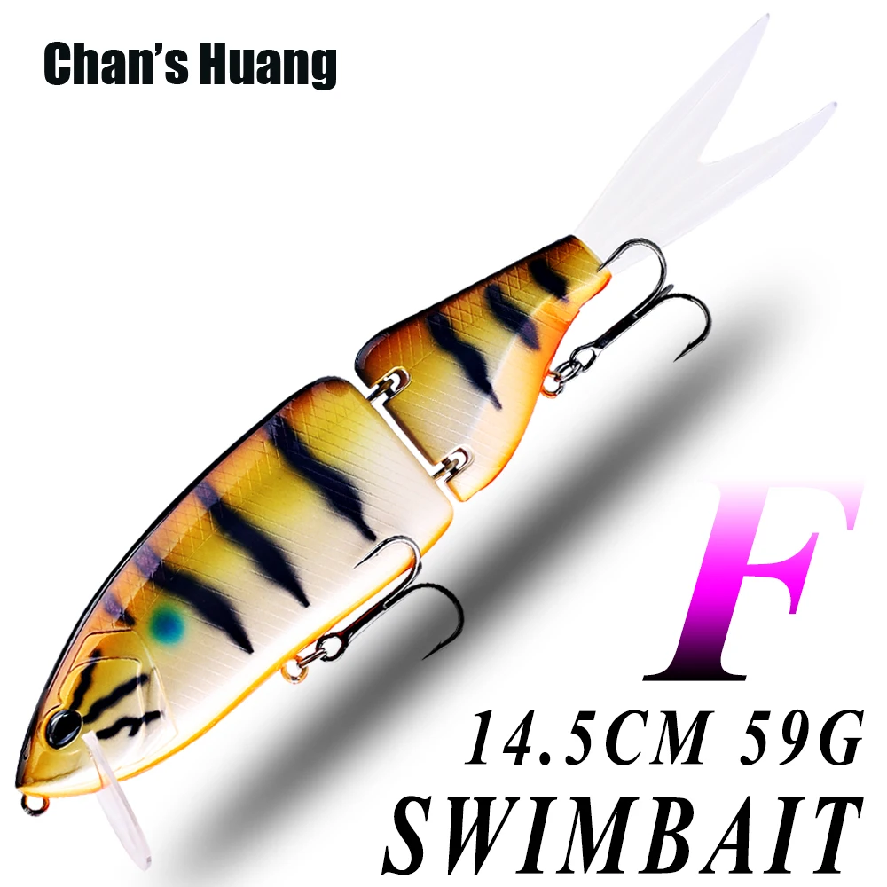 

Chan's Huang 1PCS Predator Bass Pike Jointed Swimbait 14.5CM 59G Artificial Hard Wake Bait Floating Segments Fishing Lure Tackle