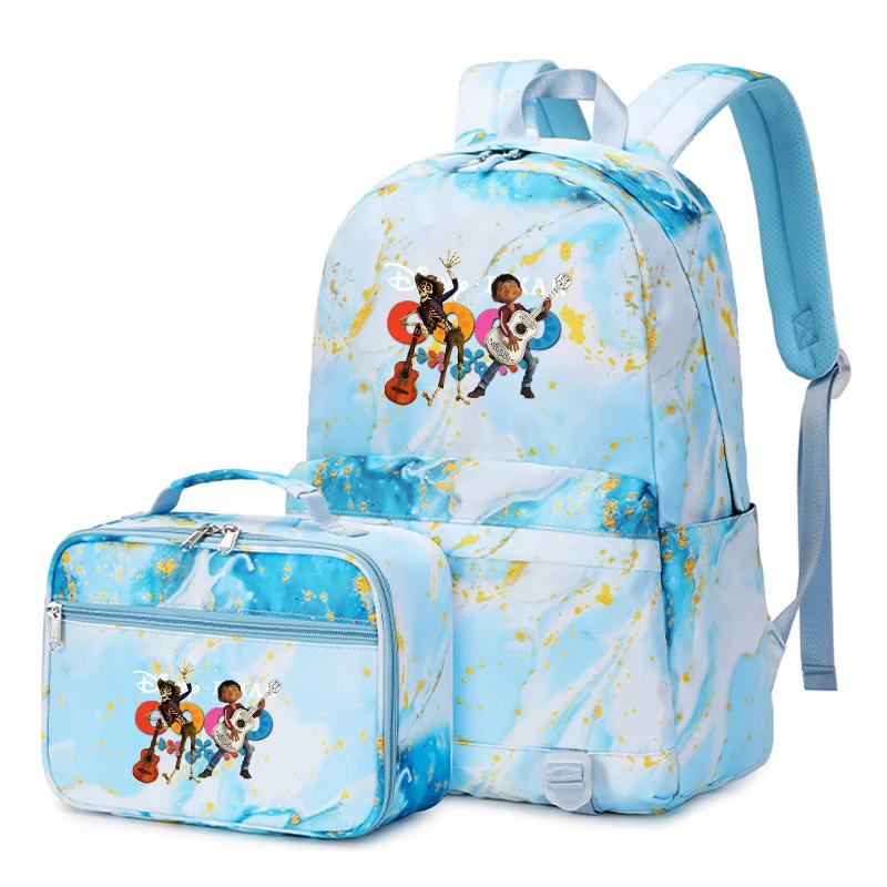 

3pcs Disney Coco Multi Pocket Nylon Backpack with Lunch Bag Rucksack Casual Daypack School Bags for Women Student Teenagers Sets