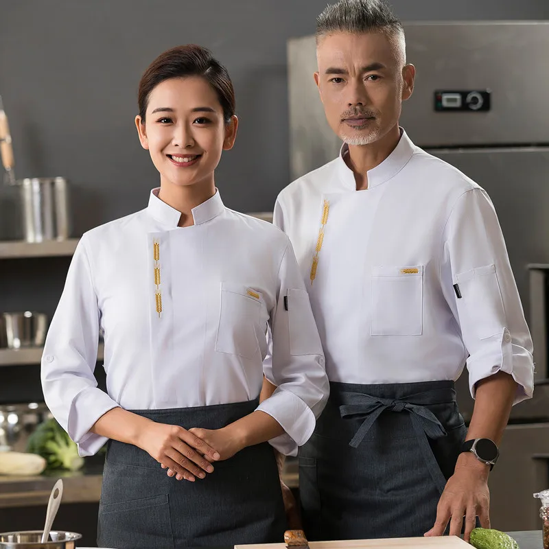 ホテルシェフ制服黒半袖レストランケーキベーキングキッチン食堂従業員夏通気性シェフジャケット男性用