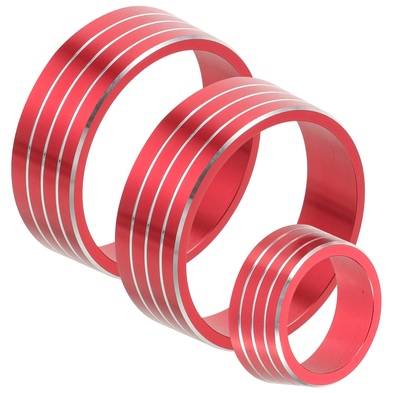 

3pcs Air Conditioner Knob Covers Aluminum Trim Rings Decorative Car Interior Accessories Center Console Knob Trims Car Volume