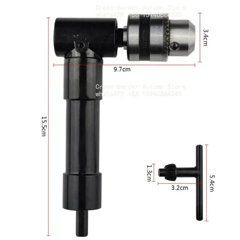 Electric drill right angle corner corner 10mm strong key/hand chuck, punching holes in narrow spaces