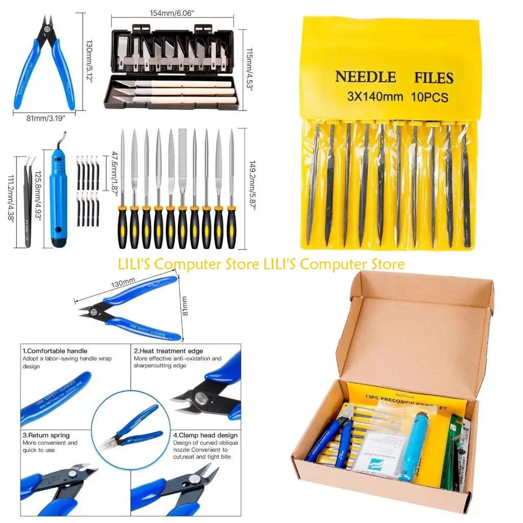 

A52B 3D Printer Tool with Deburring Tool 3D Printer Accessories for Cleaning Resin Printing Needle Files Tweezers Pliers