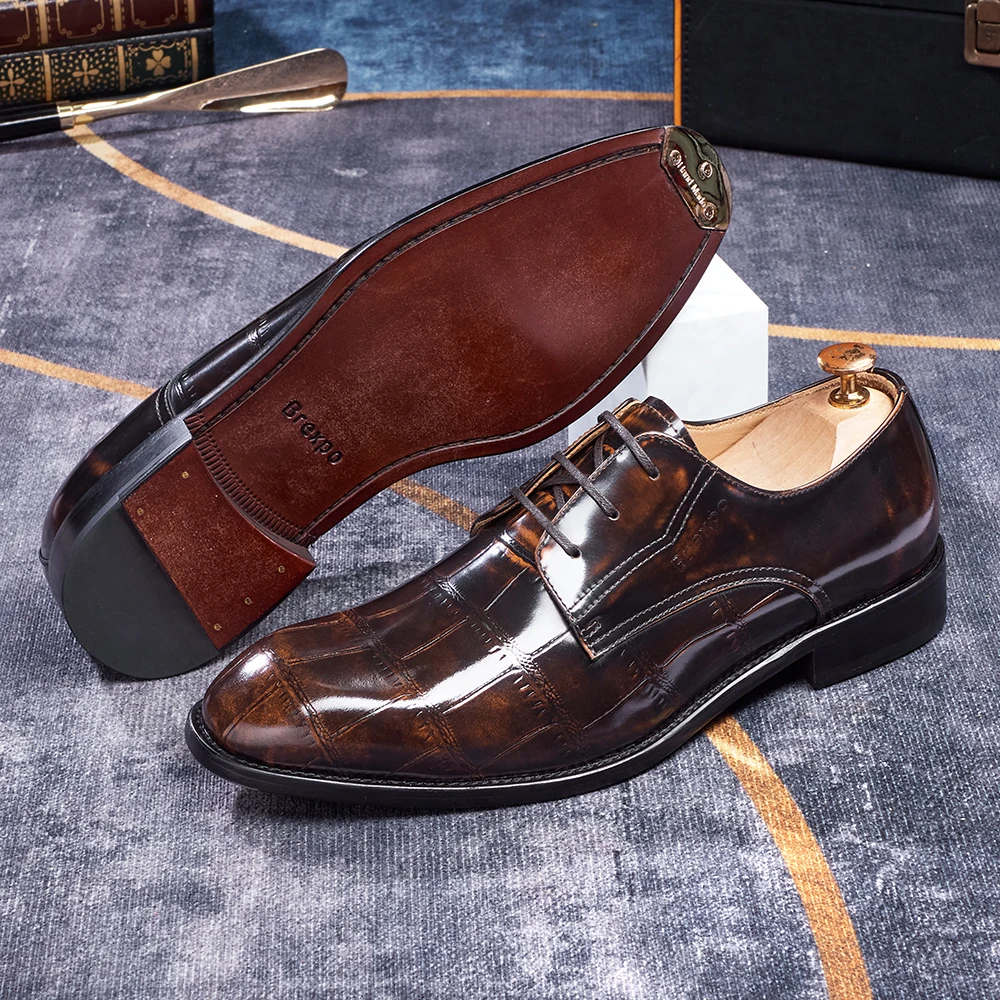 Men's Formal Oxford Shoes Full Cowhide Premium Genuine Leather Outsole Hand-Stitched for Work Banquets Weddings