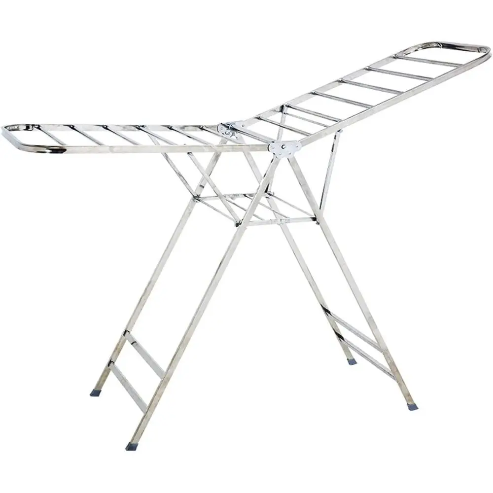 

Складная вешалка для одежды из нержавеющей стали, складная напольная полка для сушки, универсальная вешалка для сушки белья для внутреннего и наружного использования