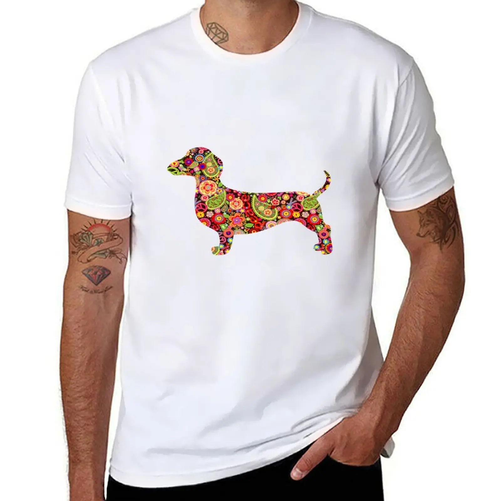 

Dachshund Girl-Funny Dachshund Hippie Dog Lovers T-Shirt anime t shirts for man man t shirt cotton T-Shirt