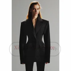 Ensemble deux pièces élégant pour femme, pantalon à simple boutonnage, pantalon de fête, affaires décontractées, document solide