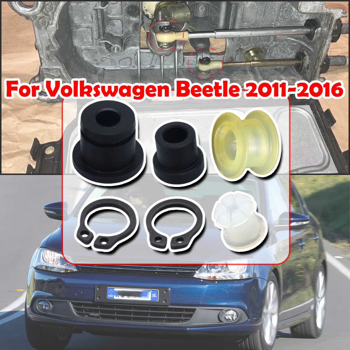 

For Volkswagen Jetta 2007 - 2010 Shift Cable Bushing Repair Kit Shifting Fix Gear Selector Change Lever Linkage Lock Washer End