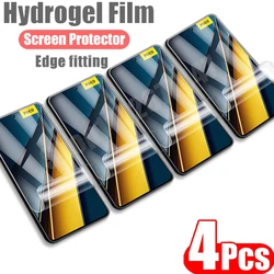 4Pcs Hydrogel Film For Xiaomi Poco F6 X6 Pro 5G X6 Neo Screen Protector Poco M6 M6 Pro 4G F5 X5pro Edge Fitting Hydrogel Film