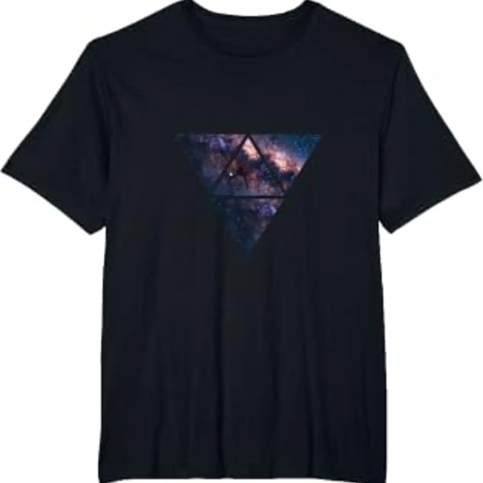 Milchstraße Astronomie Sterne Himmel Panorama T Shirt black vintage Washed graphic Slightly Top For Everyday Wear Stretched