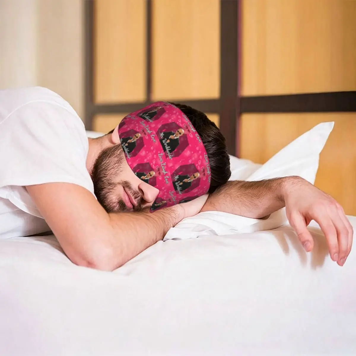 Mr Worldwide Live Laugh Love sleep eye mask Light Blocking Portable Eye Cover for Girls Boys Office Nap Party Eyeshade eyepatch view 6
