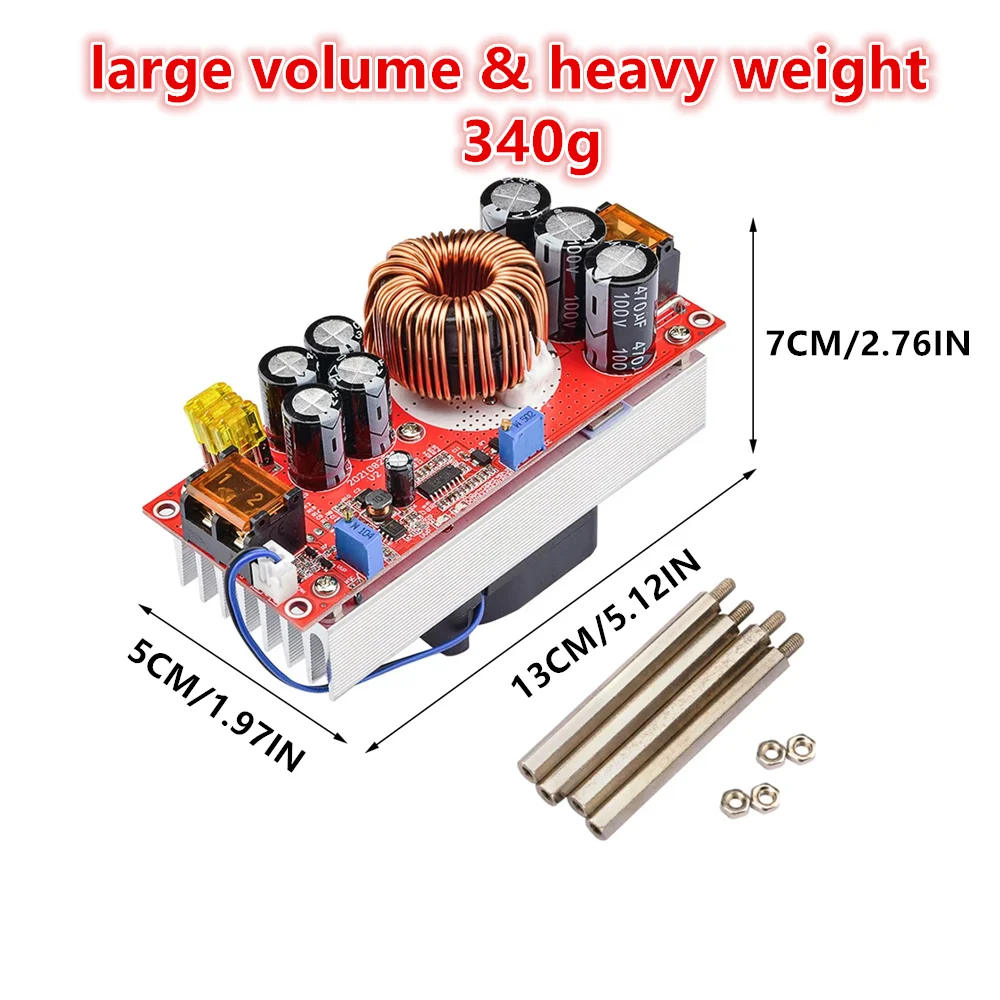 1800W 40A DC-DC Boost Converter Step Up Power Supply Module 12-60V To 13-90V Adjustable Voltage Charger