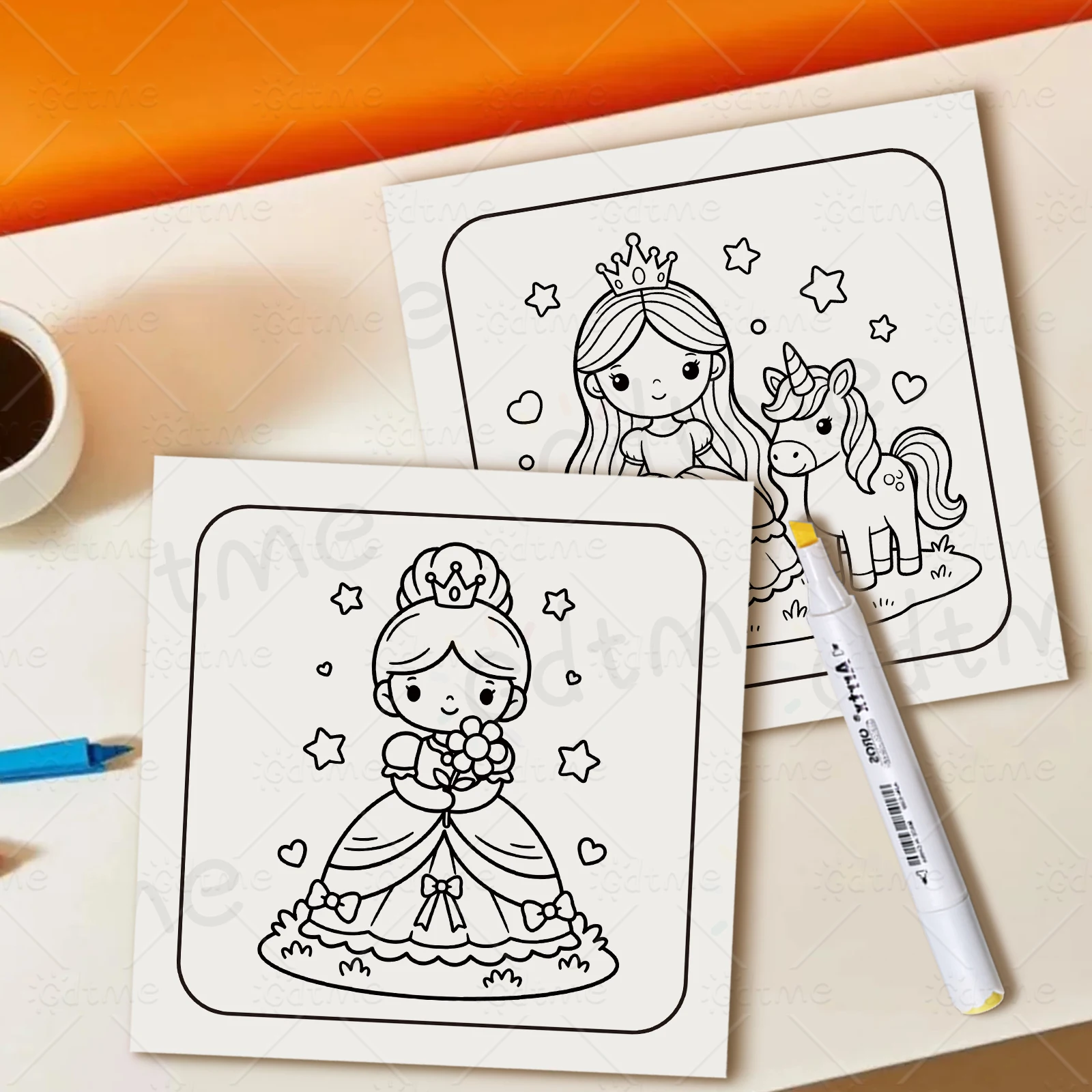 PRINCESS DREAMS Malbuch mit kräftigen, einfachen Mustern für Erwachsene, niedliches Zeichenbuch, perfektes Geschenk für Party und Geburtstag ﻿ – Detail 9