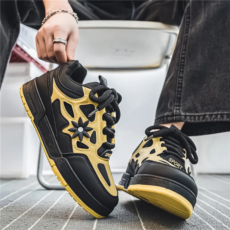 

Men Platform Vulcanized Shoes2026 Fashion Increased Thick Sole Breathable Casual Wear Resistant Casual Sports Shoes for Men