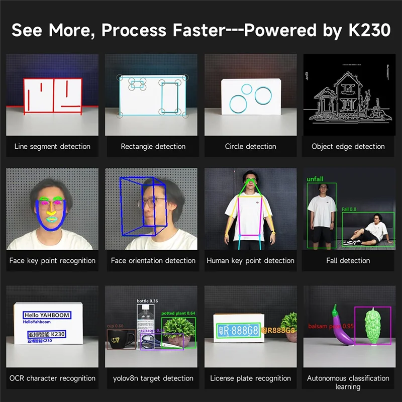 

Модуль визуального распознавания A99E-K230 Al с разработчиком Micropython, 2,4-дюймовым сенсорным экраном HD и большой памятью для комплекта робота