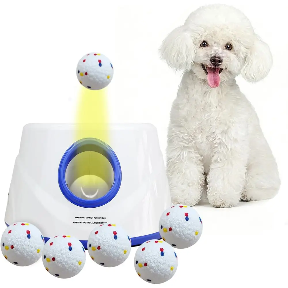 

Medium-Sized Pet Ball Launcher for Small/Medium Dogs, Adjustable Distance, 6 Soft Balls Included, Ideal for Indoor and Outdoor P
