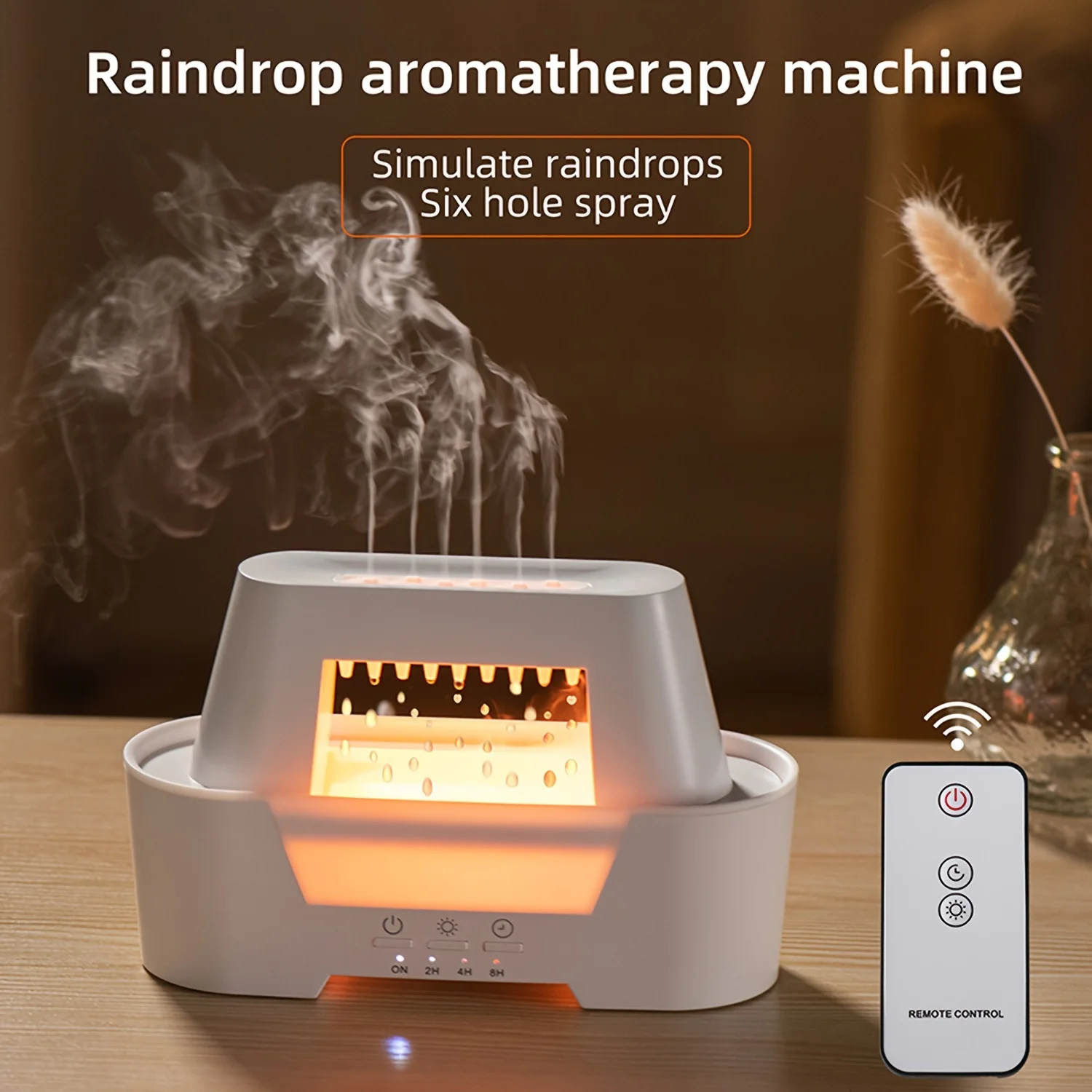 

Raindrop Aromatherapy Machine, Household Desktop Silent Large Mist Volume Essential Oil Diffuser Hotel Atmosphere Decoration