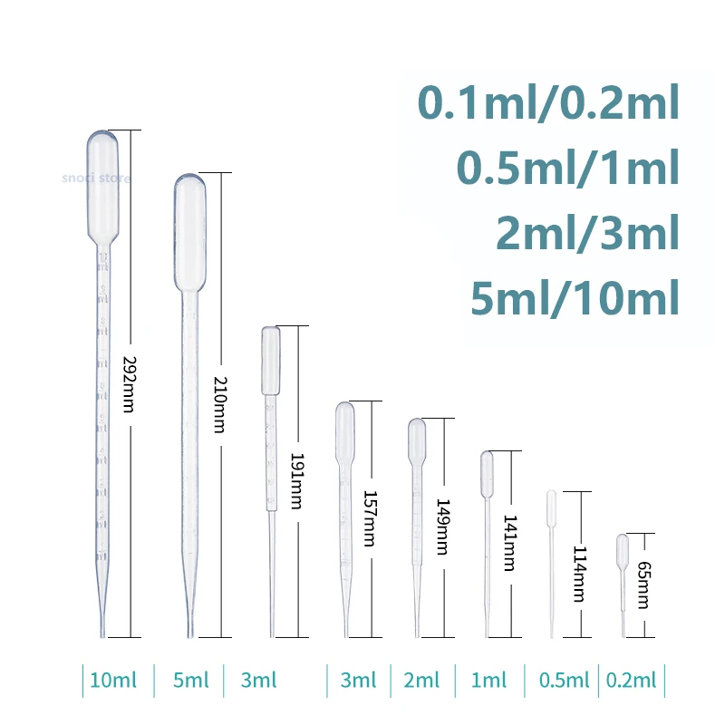 120Pcs Disposable plastic dropper pipette with graduated 1ml2ml3ml5ml10ml independent aseptic packaging rubber head dropper