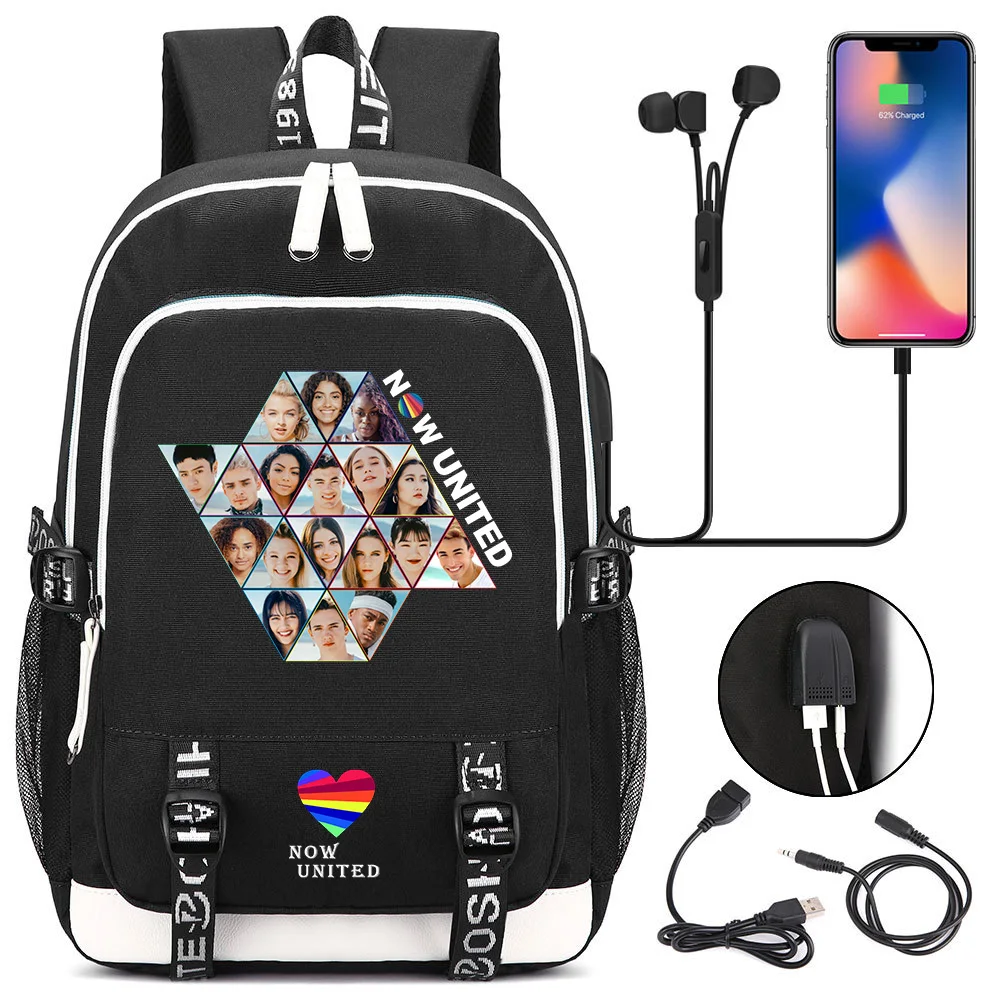 Hot Now United Backpack Men Women USB Charging Laptop Travel Backpack Teenager Student Backpack Casual Mochila