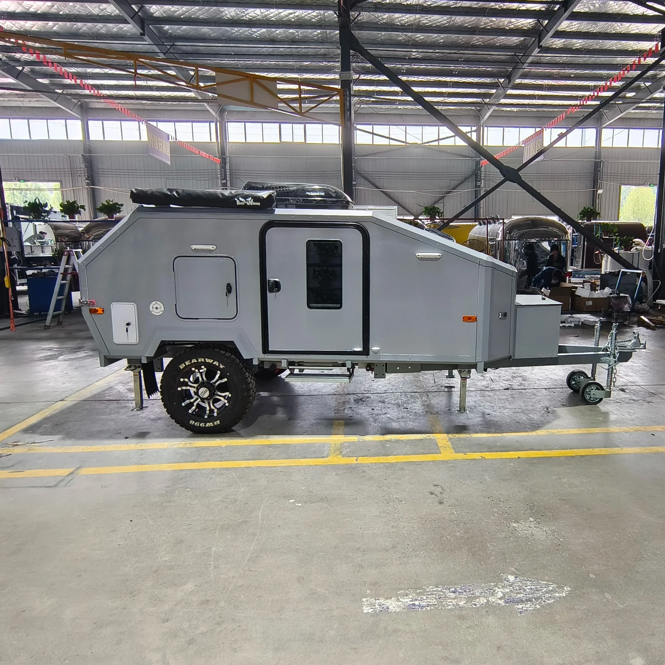 Custom BBQ Fast Food Truck Full Kitchen Mobile Pizza Trailer Turnkey Solution Stainless Steel 304 Built in Grill Fryer Oven
