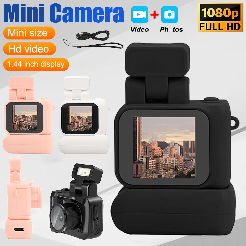 Mini Camera with Screen HD1080p Retro Ultra Compact with Flash Lamp and Battery Dock Digital Camera PocketCamVideo RecorderY4000