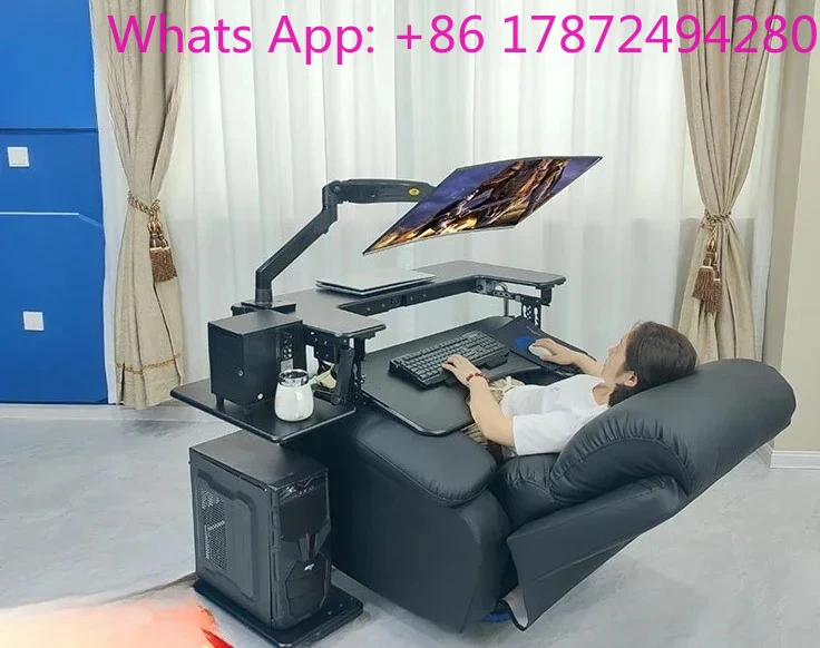 Bed laptop desktop computer desk bedside table lifting lazy table cockpit suspension bracket