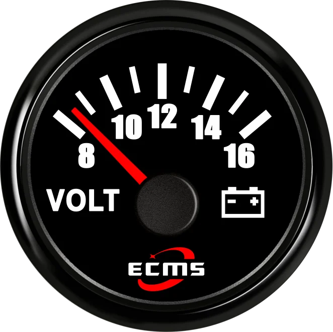 Marine Boat Yacht Battery Electrical Car Truck VoltmeterVolt Gauge 8-16V 52mm 2" 316L Bezel
