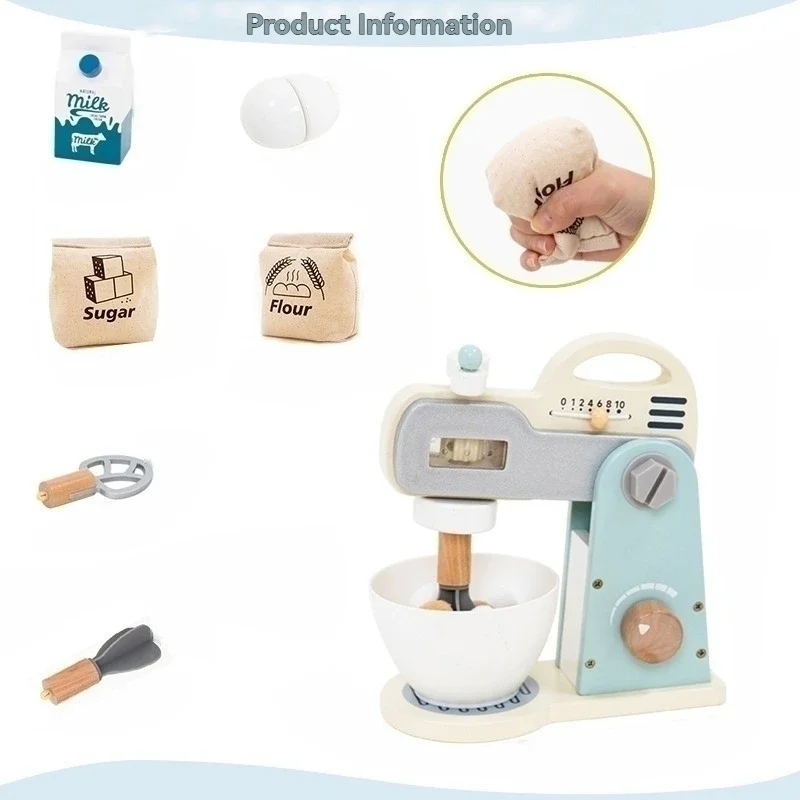 Drewniane zabawki do zabawy w kuchnię Symulacja Drewniany mikser Akcesoria Udawanie jedzenia Wczesna edukacja