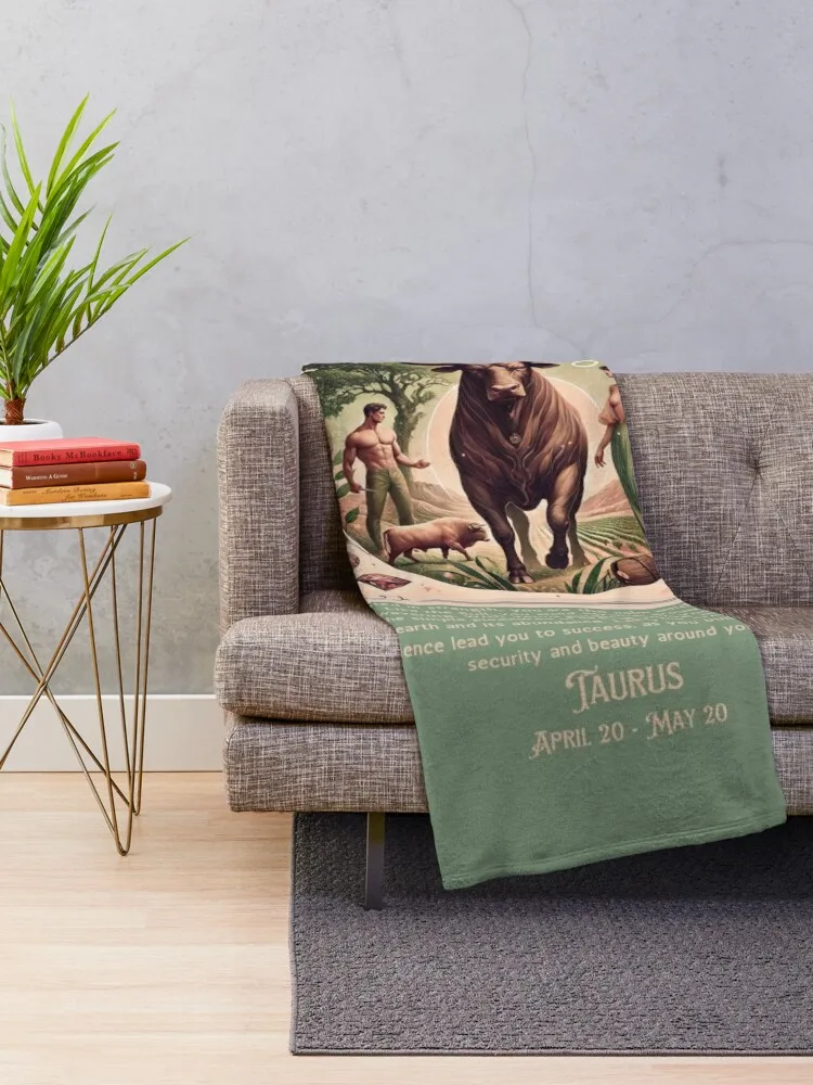 Taurus: The Grounded Strength Throw Blanket Quilt Camping Blankets