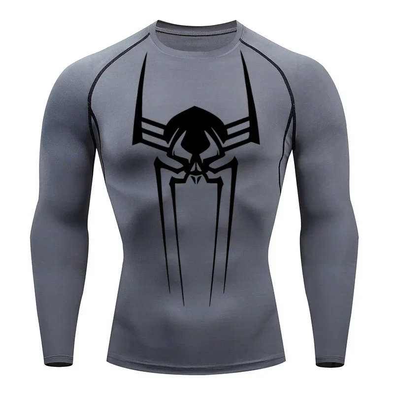 Men's sports top quick drying men's tight fitting shirt long sleeved second layer skin gym exercise short fitness running T-shir