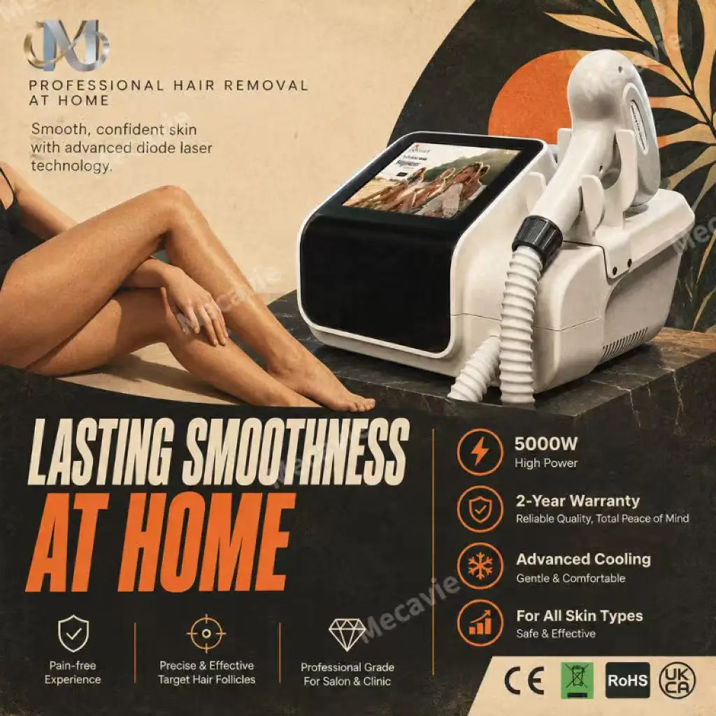 Mecavie 6000W 755‑808‑810-830-940‑1064nm Diode Machine Ice‑Cool Painless Hair Removal Device For All Skin Types Salon Use
