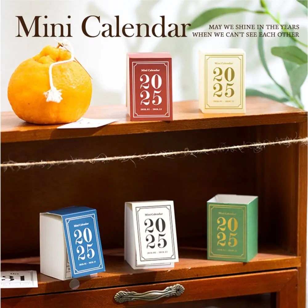 367Sheets Tearable 2025 Calendar Book Portable Thick Paper Mini Desk Calendar January to December 2025 Planner Stickers