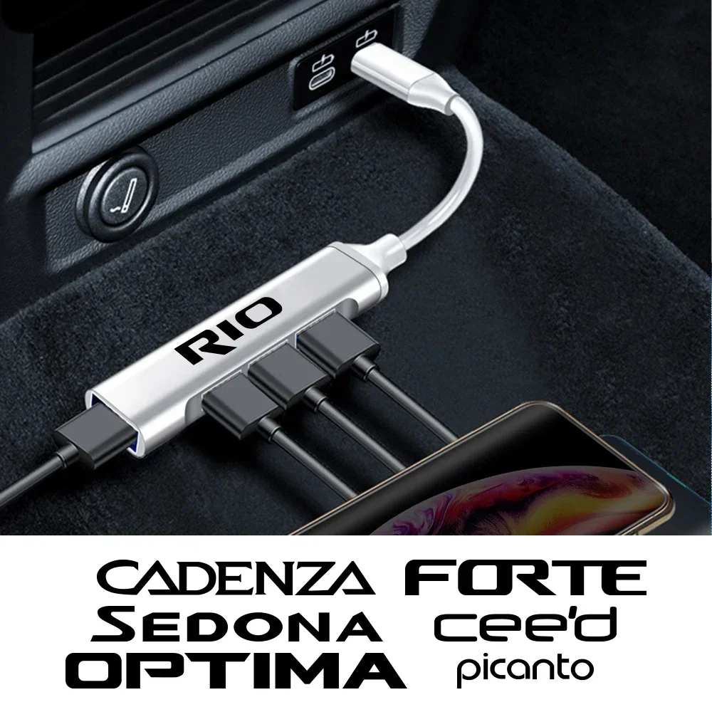 

Car USB Hub 3.0 Type C Splitter Adapter Automobile Accessories For Kia Rio Picanto Ceed Forte Optima Sedona Cadenza K9 Telluride