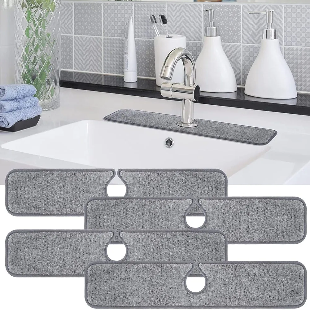 ABUH-Sink Splash Guard, Faucet Absorbent Mat For Kitchen, Dish Drying Mat Behind Faucet, Drying Pads For Countertop