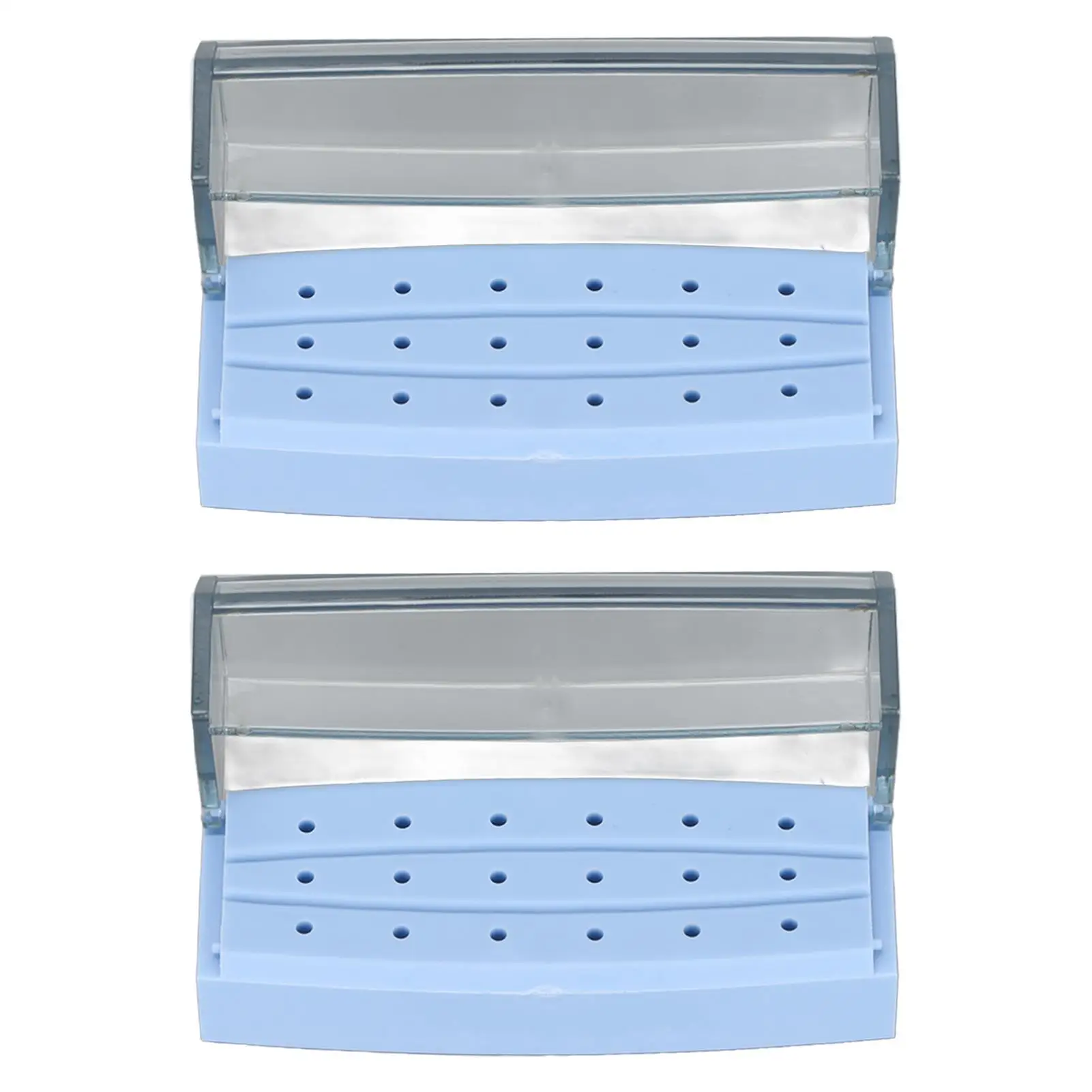 2pcs Dental Bur Holder Box - 18 Holes Autoclavable Case Organizer for dentist Lab Tools