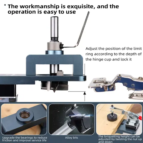 Lyftkit för träbearbetning - Insatsplatta för fräsbord i aluminium med geringsguide och fäste för motorer med 65 mm diameter 8 best sales träbearbetning - №4