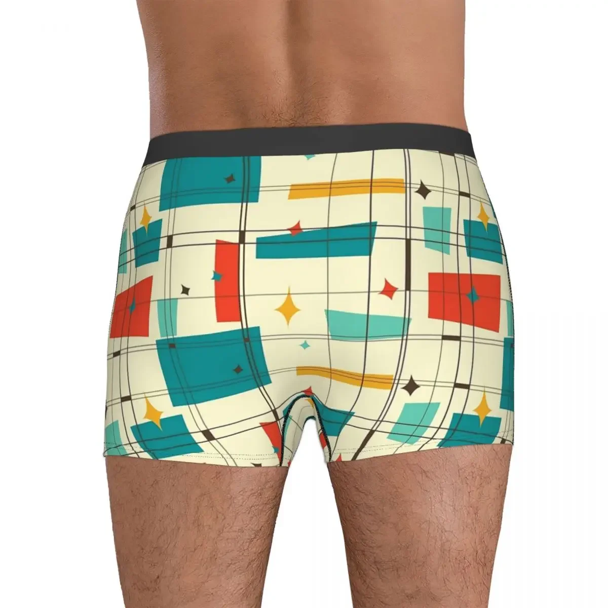 Boxer Moderne du Milieu du Siècle pour Homme, Sous-Vêtement Confortable, Culotte, Cadeau pour Petit Ami