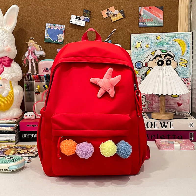 Sewing Thread Nylon Solid Colors Large Capacity Zipper Backpacks 2025 New High Quality Interior Zipper Pocket School Bags