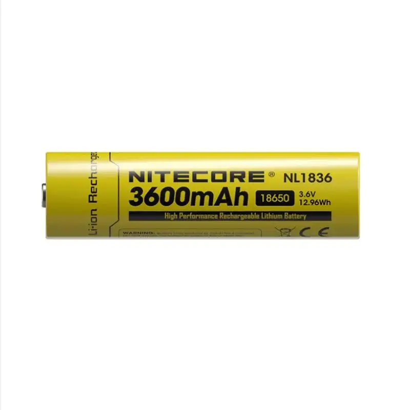 Nitecore NL1836 18650 3500mAh 3.6V 12.96Wh Rechargeable Li-on Battery with Circuit protection For Nitecore Flashlight Headlamp